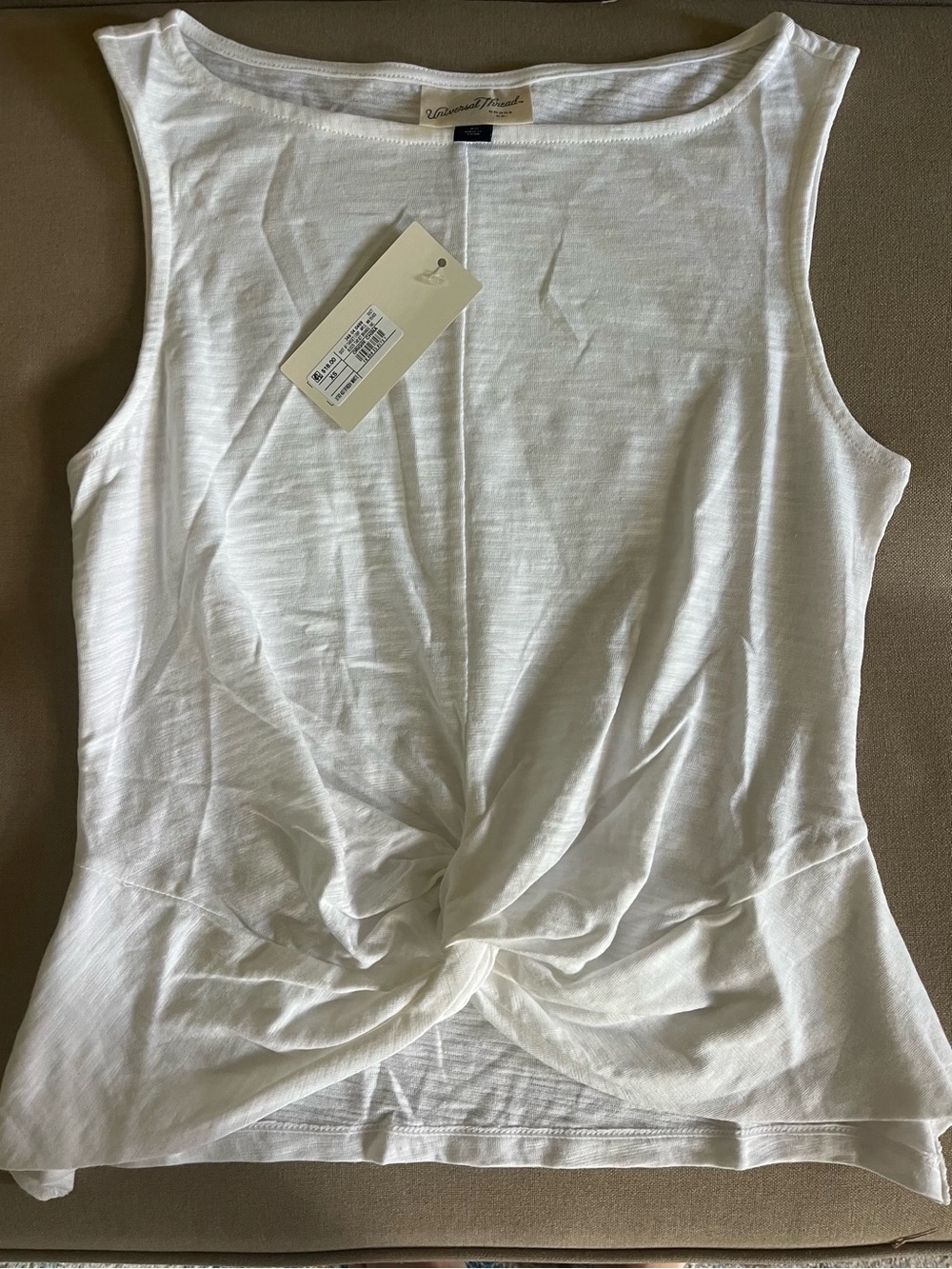 Universal Thread White Twist-Front Tank Top